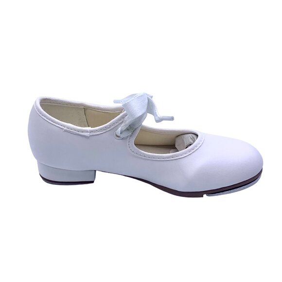 So Danca White Tyette Tap Valiant Vegan 9.5 Shoes Elastic Snaps Dance Recital - Picture 4 of 9